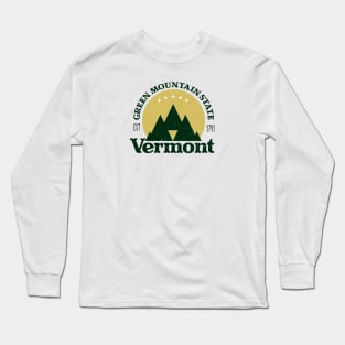 Green Mountain State,  Vermont Version 2 (Distressed) Long Sleeve T-Shirt